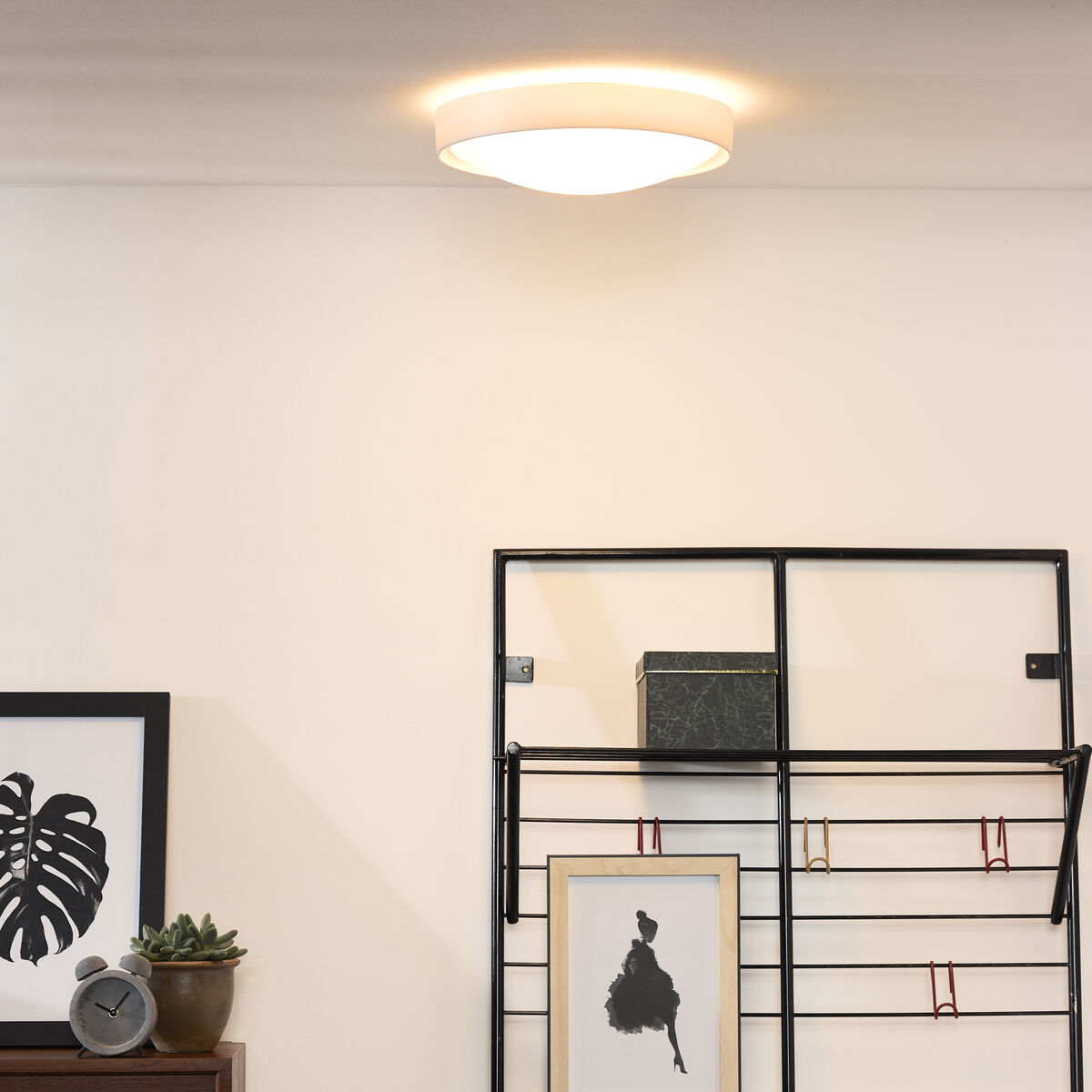 Lucide Lex kattoplafondi Ø33 cm valkoinen